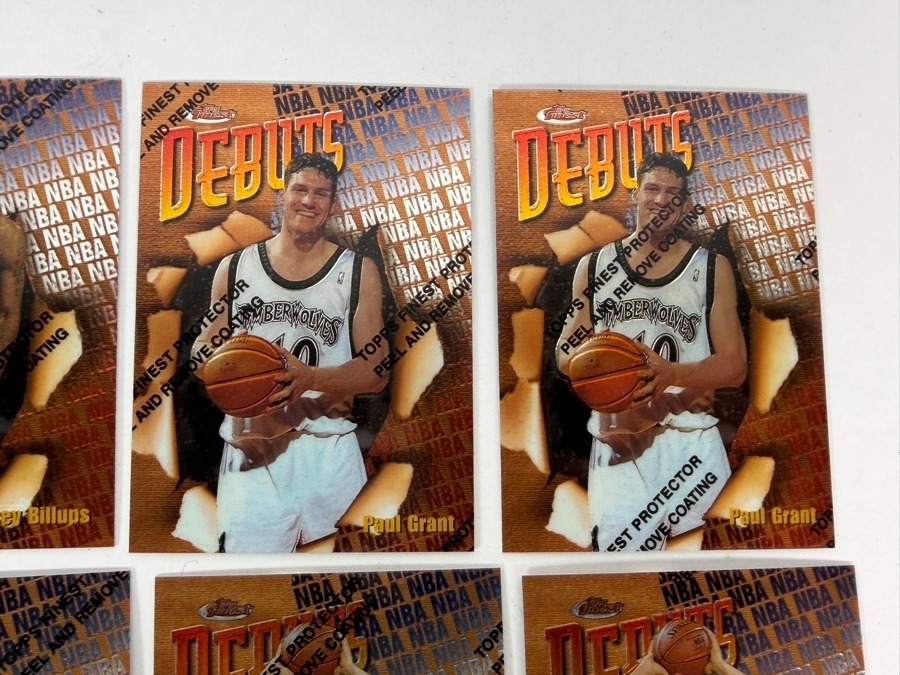 (40) Vintage 1997 Topps Finest Debuts NBA Basketball Cards With The Original Protective Coating Intact Featuring (2) Tim Duncan Rookie Cards [Photo 6]