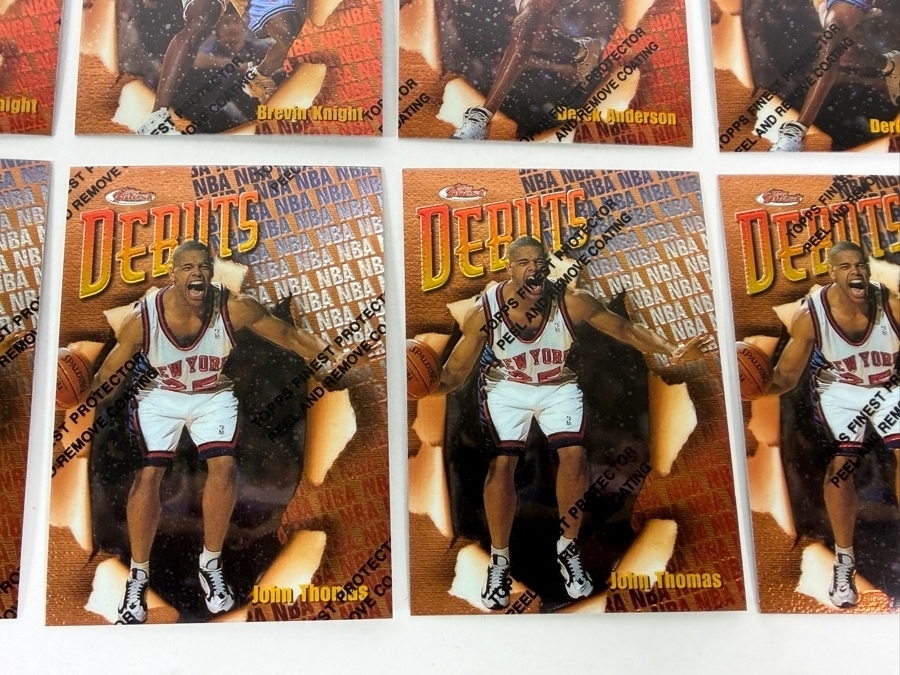 (40) Vintage 1997 Topps Finest Debuts NBA Basketball Cards With The Original Protective Coating Intact Featuring (2) Tim Duncan Rookie Cards [Photo 14]