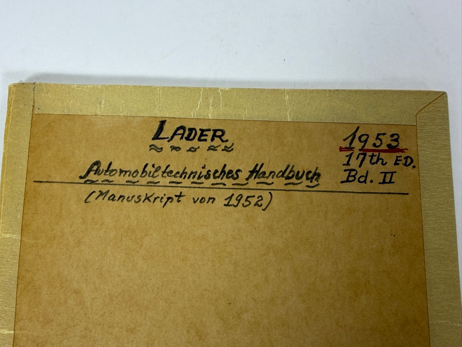  Dr. Werner Theodor von der Nuell's Personal Copy Of His German 1952/53 Technical Paper 'Lader' ('Superchargers') From The Automobiltechnisches Handbuch [Photo 2]