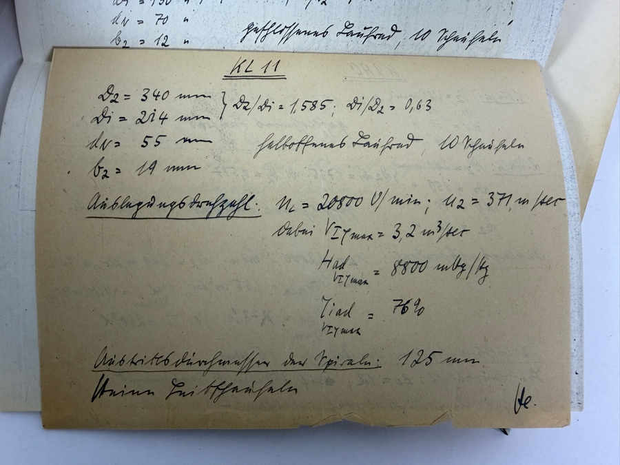 Dr. Werner Theodor von der Nuell's Personal Copy Of His German 1937 Technical Paper 'Die Kreiselrad-Arbeitsmaschinen' (The Rotary Wheel Work Machines) For The German Research Institute for Aviation (Deutsche Versuchsanstalt für Luftfahrt) in Berlin [Photo 3]