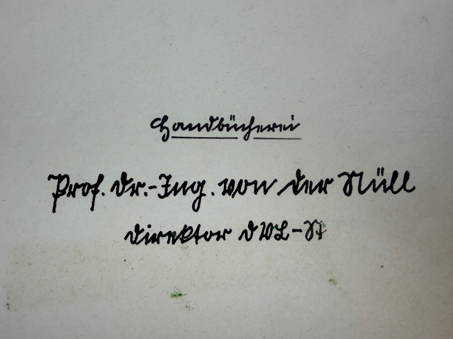 Dr. Werner Theodor von der Nuell's Personal Copy Of His German 1937 Technical Paper 'Die Kreiselrad-Arbeitsmaschinen' (The Rotary Wheel Work Machines) For The German Research Institute for Aviation (Deutsche Versuchsanstalt für Luftfahrt) in Berlin [Photo 4]