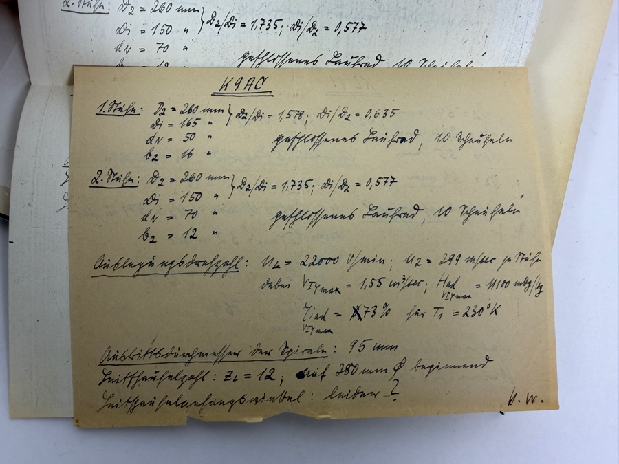 Dr. Werner Theodor von der Nuell's Personal Copy Of His German 1937 Technical Paper 'Die Kreiselrad-Arbeitsmaschinen' (The Rotary Wheel Work Machines) For The German Research Institute for Aviation (Deutsche Versuchsanstalt für Luftfahrt) in Berlin [Photo 2]