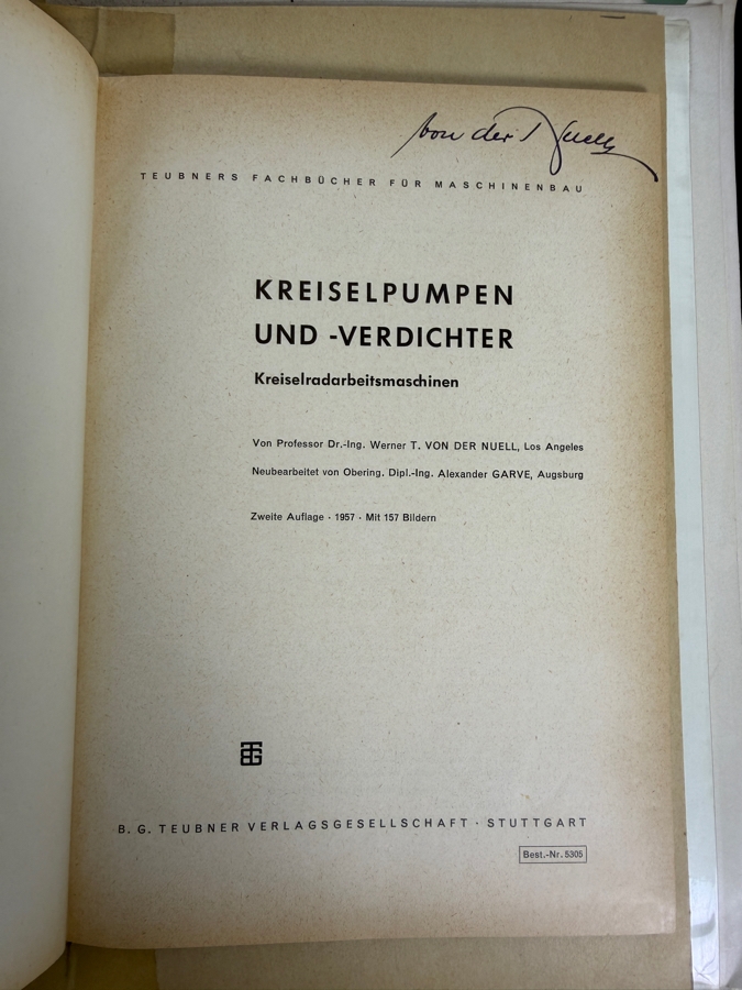 Dr. Werner Theodor von der Nuell's (A Genius Who Revolutionized Modern Day Turbochargers) Personal Copy Of His Technical Papers Starting In Germany In 1935 And Progressing To America's Operation Paperclip - See Photos For Small Sampling [Photo 27]