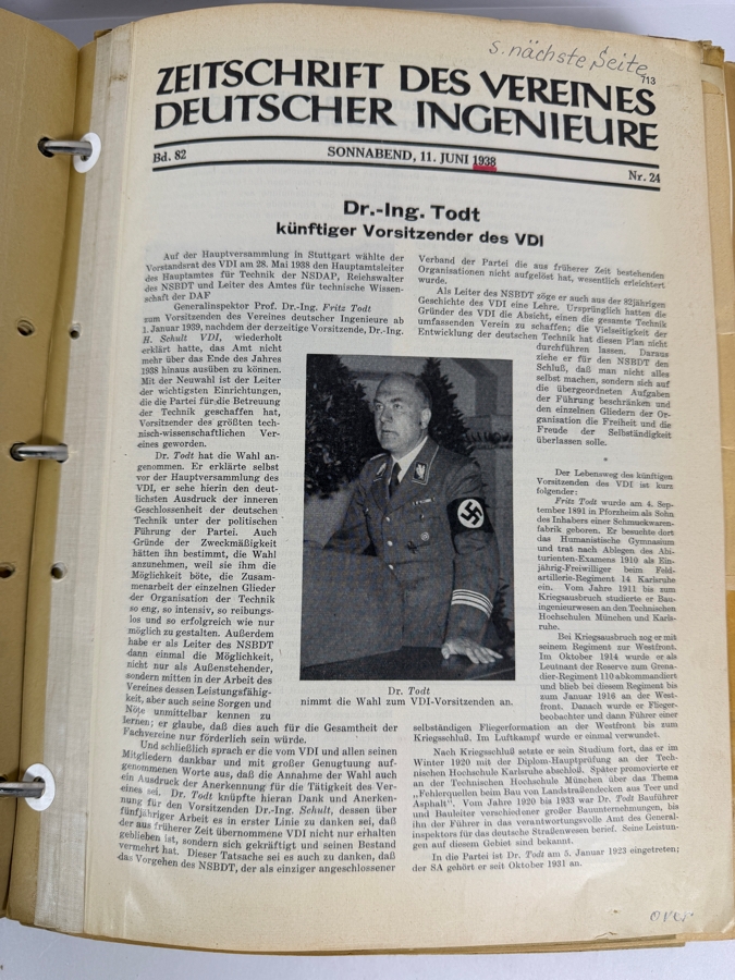 Dr. Werner Theodor von der Nuell's (A Genius Who Revolutionized Modern Day Turbochargers) Personal Copy Of His Technical Papers Starting In Germany In 1935 And Progressing To America's Operation Paperclip - See Photos For Small Sampling [Photo 12]