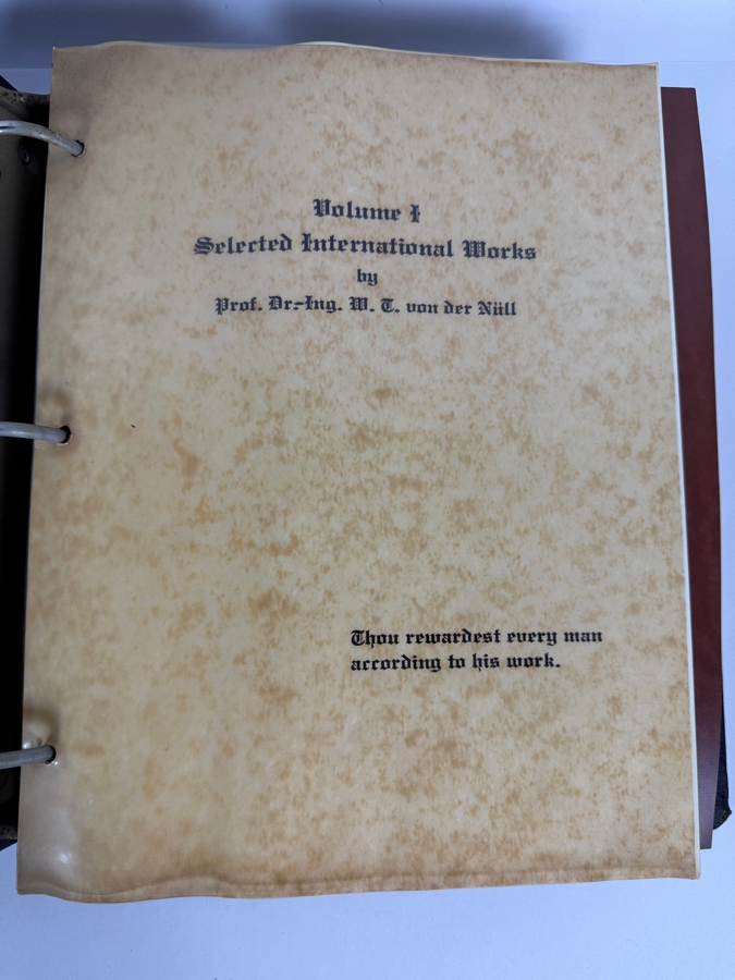 Dr. Werner Theodor von der Nuell's (A Genius Who Revolutionized Modern Day Turbochargers) Personal Copy Of His Technical Papers Starting In Germany In 1935 And Progressing To America's Operation Paperclip - See Photos For Small Sampling [Photo 3]