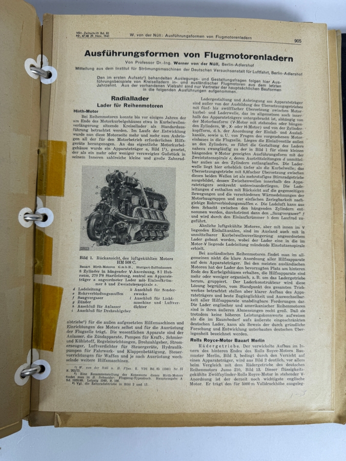 Dr. Werner Theodor von der Nuell's (A Genius Who Revolutionized Modern Day Turbochargers) Personal Copy Of His Technical Papers Starting In Germany In 1935 And Progressing To America's Operation Paperclip - See Photos For Small Sampling [Photo 18]