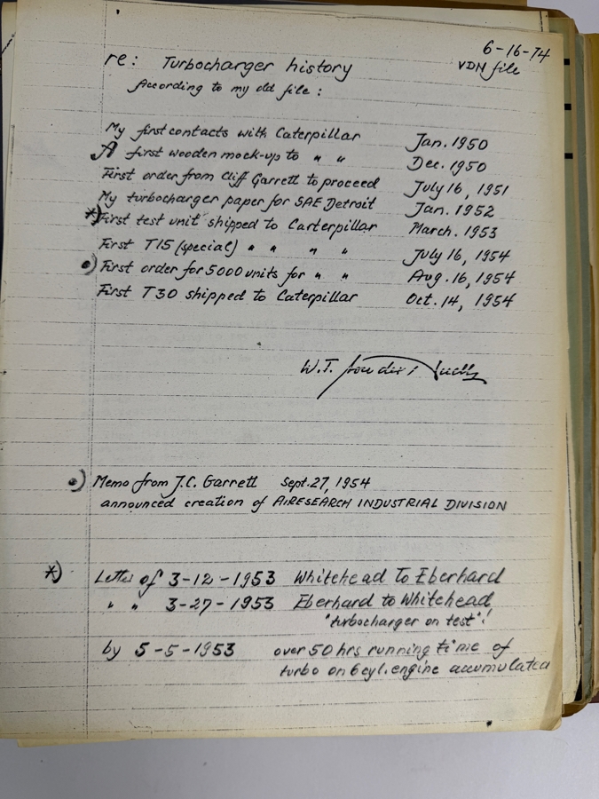 Dr. Werner Theodor von der Nuell's (A Genius Who Revolutionized Modern Day Turbochargers) Personal Copy Of His Technical Papers From US In 1947 And Ending In His Retirement - See Photos For Small Sampling (Mentions Loss Of His Entire Library To Russians) [Photo 4]