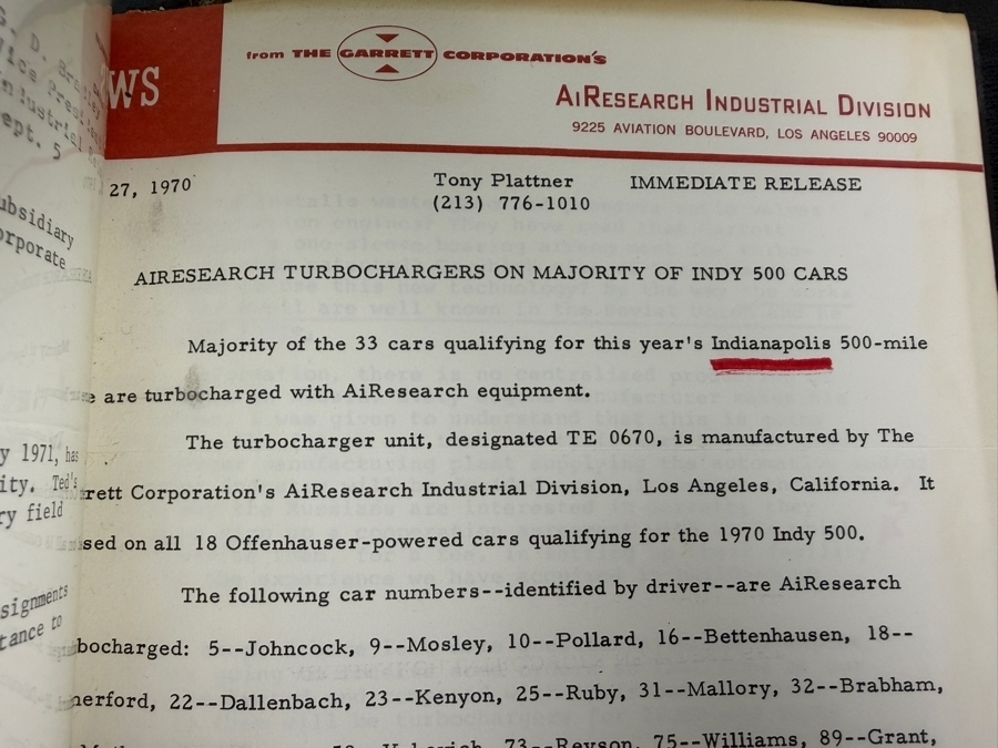 Dr. Werner Theodor von der Nuell's (A Genius Who Revolutionized Modern Day Turbochargers) Personal Copy Of His Technical Papers From US In 1947 And Ending In His Retirement - See Photos For Small Sampling (Mentions Loss Of His Entire Library To Russians) [Photo 37]