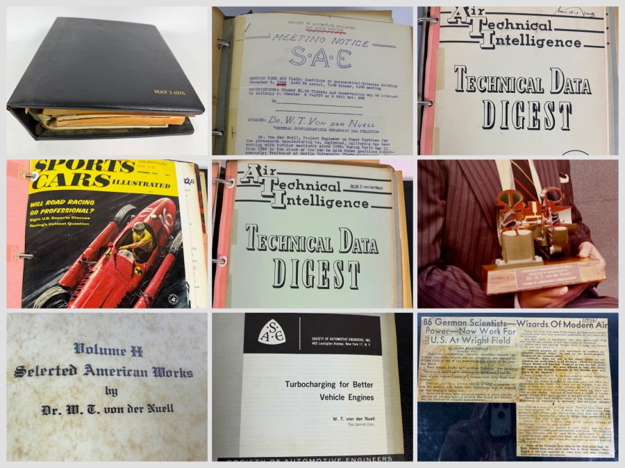 Dr. Werner Theodor von der Nuell's (A Genius Who Revolutionized Modern Day Turbochargers) Personal Copy Of His Technical Papers From US In 1947 And Ending In His Retirement - See Photos For Small Sampling (Mentions Loss Of His Entire Library To Russians)