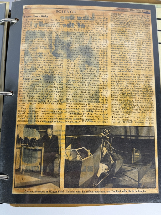 Dr. Werner Theodor von der Nuell's (A Genius Who Revolutionized Modern Day Turbochargers) Personal Copy Of His Technical Papers From US In 1947 And Ending In His Retirement - See Photos For Small Sampling (Mentions Loss Of His Entire Library To Russians) [Photo 9]
