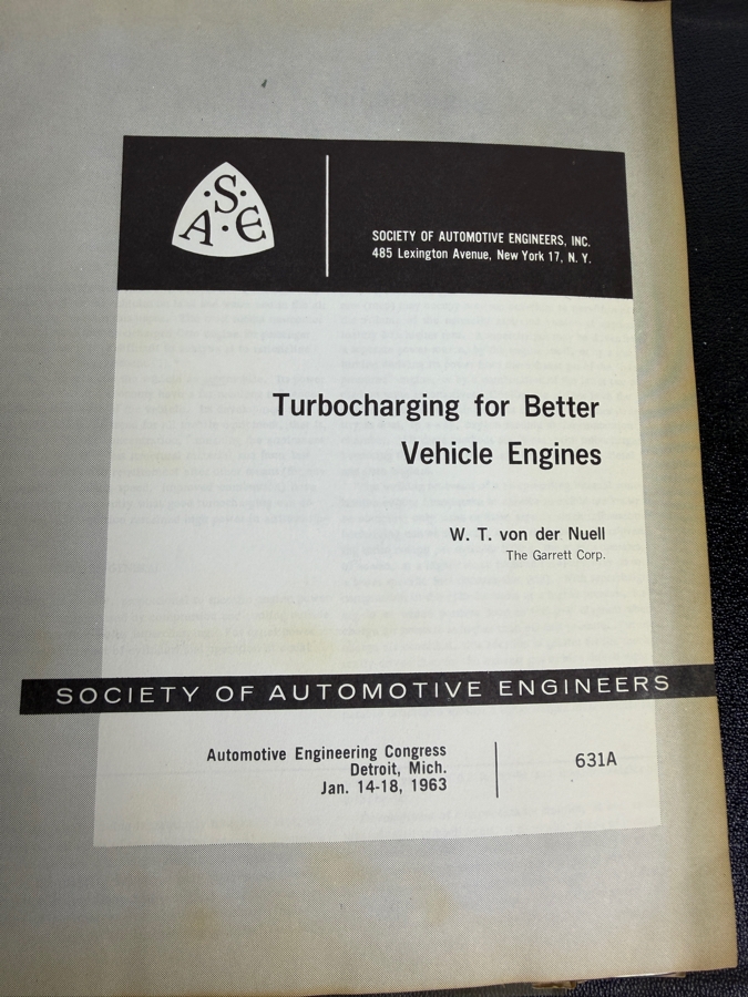 Dr. Werner Theodor von der Nuell's (A Genius Who Revolutionized Modern Day Turbochargers) Personal Copy Of His Technical Papers From US In 1947 And Ending In His Retirement - See Photos For Small Sampling (Mentions Loss Of His Entire Library To Russians) [Photo 33]