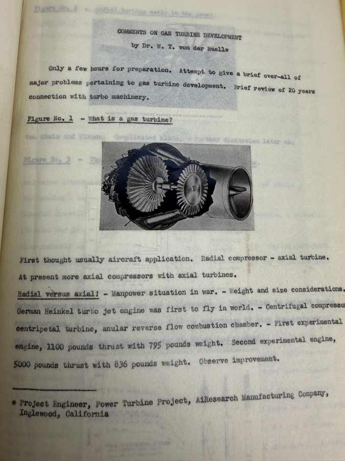 Dr. Werner Theodor von der Nuell's (A Genius Who Revolutionized Modern Day Turbochargers) Personal Copy Of His Technical Papers From US In 1947 And Ending In His Retirement - See Photos For Small Sampling (Mentions Loss Of His Entire Library To Russians) [Photo 21]