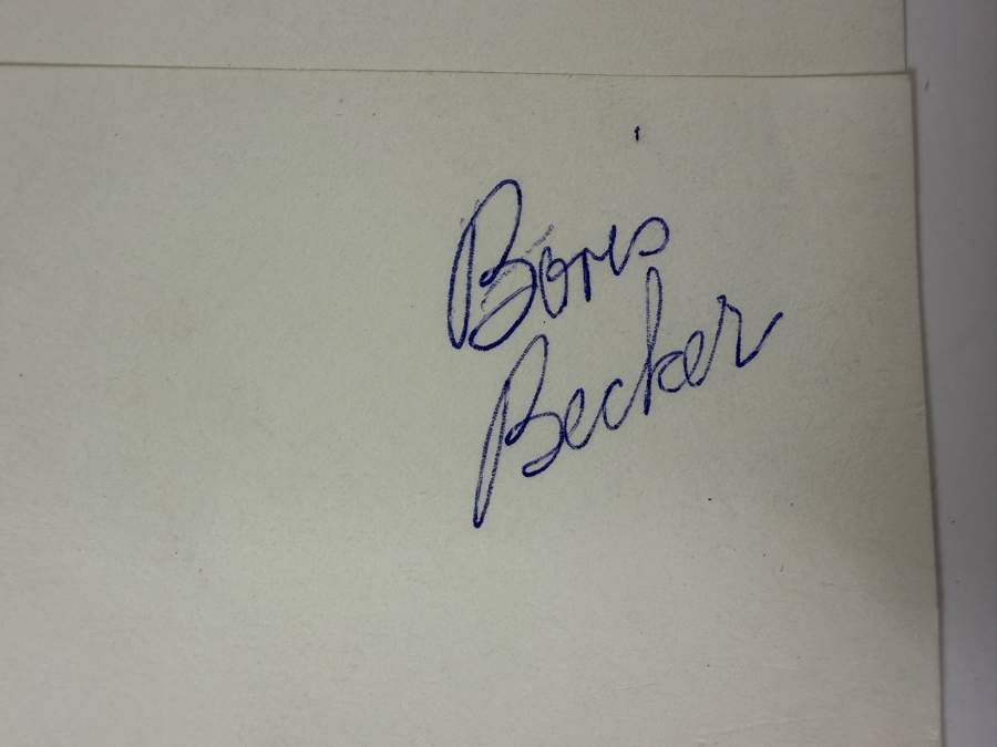 Pro Tennis Players Autographs Of Jim Currier And Boris Becker Plus (2) 1995 Evert Cup ATP Challenger Series Tickets & (2) Newsweek Champions Cup Pro Tennis Tournament Tickets [Photo 3]