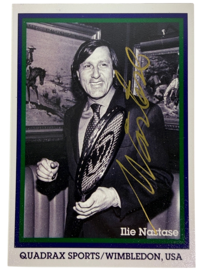 Autographed Collectible Photo Card From Former World No. 1 Romanian Tennis Player Ilie Nastase