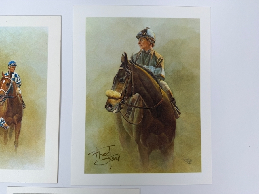 (3) Autographed Fred Stone Horse With Jockey Prints 5.5-6'W [Photo 4]