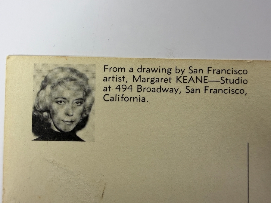 Vintage 1963 Margaret Keane Artist Postcard Showcasing Her Signature 'Big Eyes' Style [Photo 3]