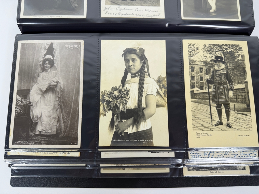 Collection Of (330) Vintage Black & White Postcards Mainly Portrait Postcards - See Photos [Photo 6]