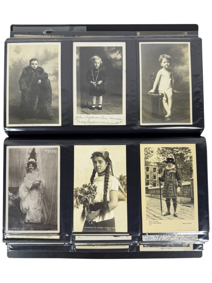 Collection Of (330) Vintage Black & White Postcards Mainly Portrait Postcards - See Photos