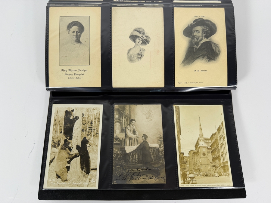 Collection Of (330) Vintage Black & White Postcards Mainly Portrait Postcards - See Photos [Photo 34]