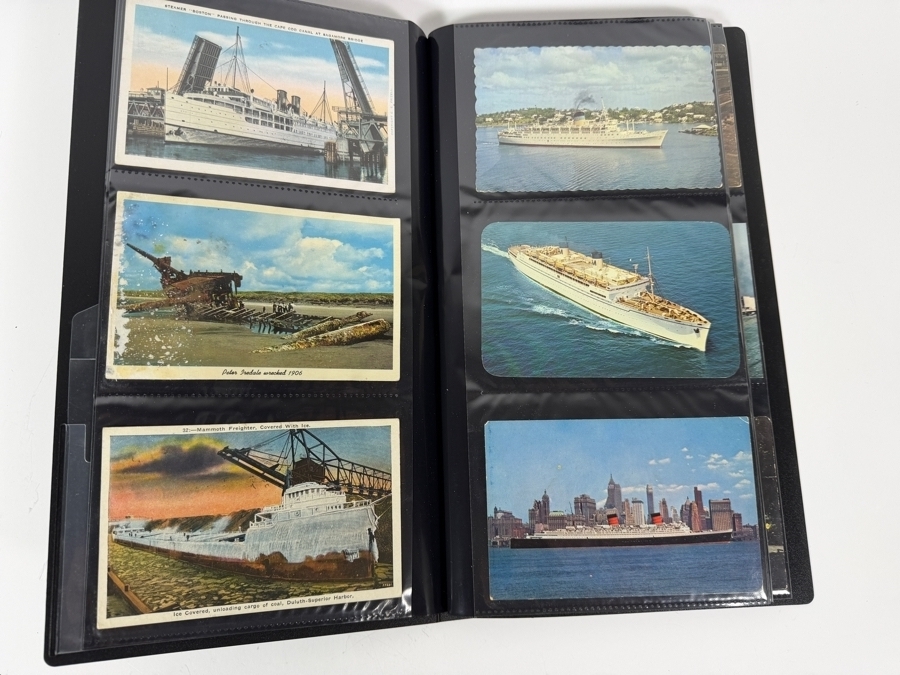 Collection Of (100) Vintage Postcards Of Trains, Ships, Aerial Tramways & Cars - See Photos [Photo 5]