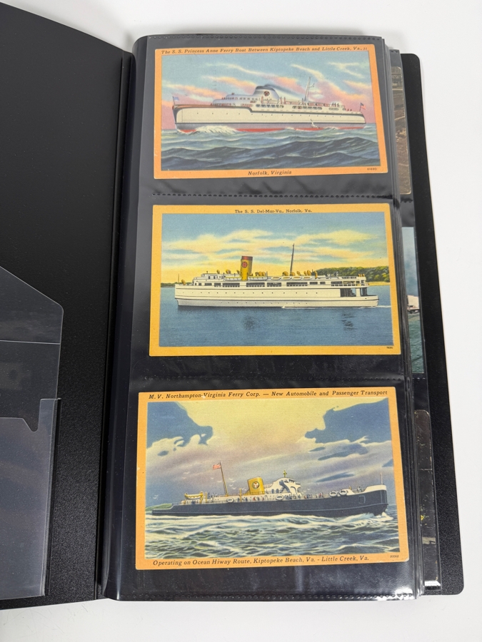 Collection Of (100) Vintage Postcards Of Trains, Ships, Aerial Tramways & Cars - See Photos [Photo 2]