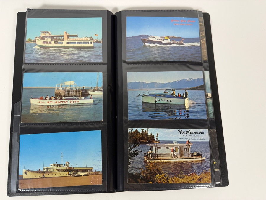 Collection Of (100) Vintage Postcards Of Trains, Ships, Aerial Tramways & Cars - See Photos [Photo 7]