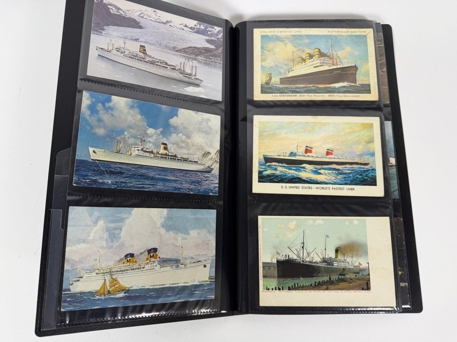 Collection Of (100) Vintage Postcards Of Trains, Ships, Aerial Tramways & Cars - See Photos [Photo 4]