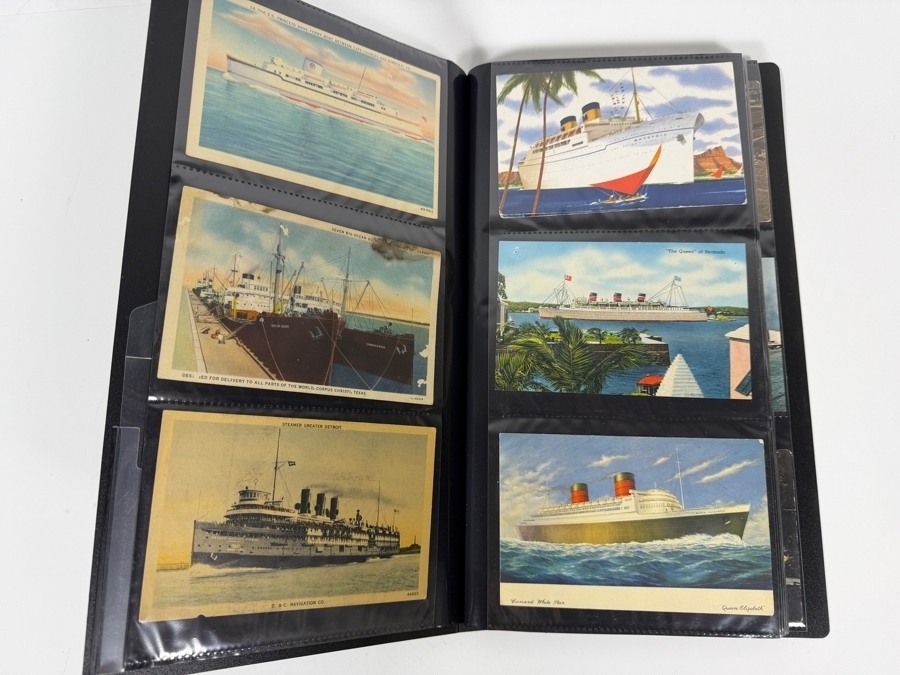 Collection Of (100) Vintage Postcards Of Trains, Ships, Aerial Tramways & Cars - See Photos [Photo 3]