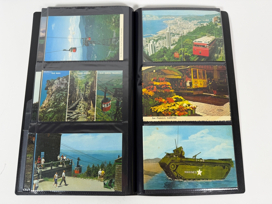 Collection Of (100) Vintage Postcards Of Trains, Ships, Aerial Tramways & Cars - See Photos [Photo 15]