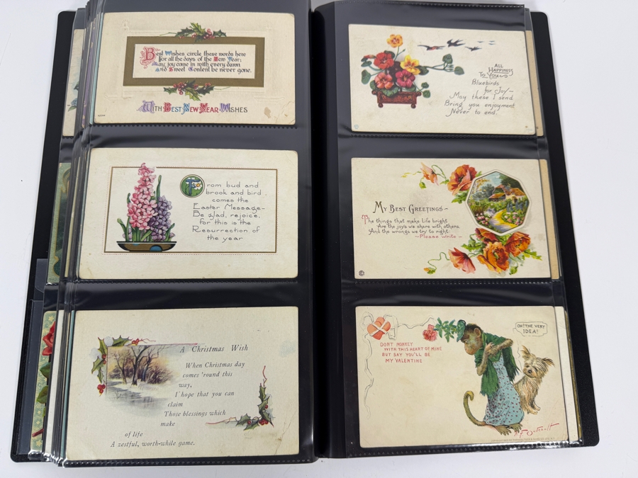 Collection Of (220) Vintage Postcards Including Christmas Postcards, Easter Postcards, Happy New Year Postcards, Happy Birthday Postcards And More - See Photos [Photo 32]