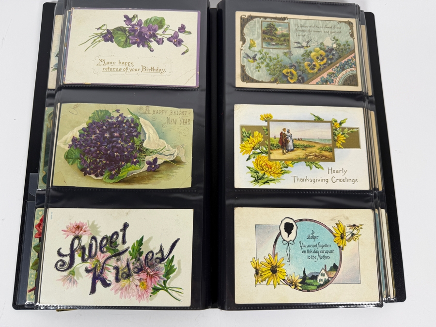 Collection Of (220) Vintage Postcards Including Christmas Postcards, Easter Postcards, Happy New Year Postcards, Happy Birthday Postcards And More - See Photos [Photo 23]