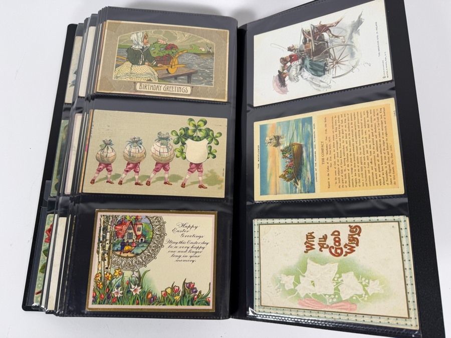 Collection Of (220) Vintage Postcards Including Christmas Postcards, Easter Postcards, Happy New Year Postcards, Happy Birthday Postcards And More - See Photos [Photo 38]