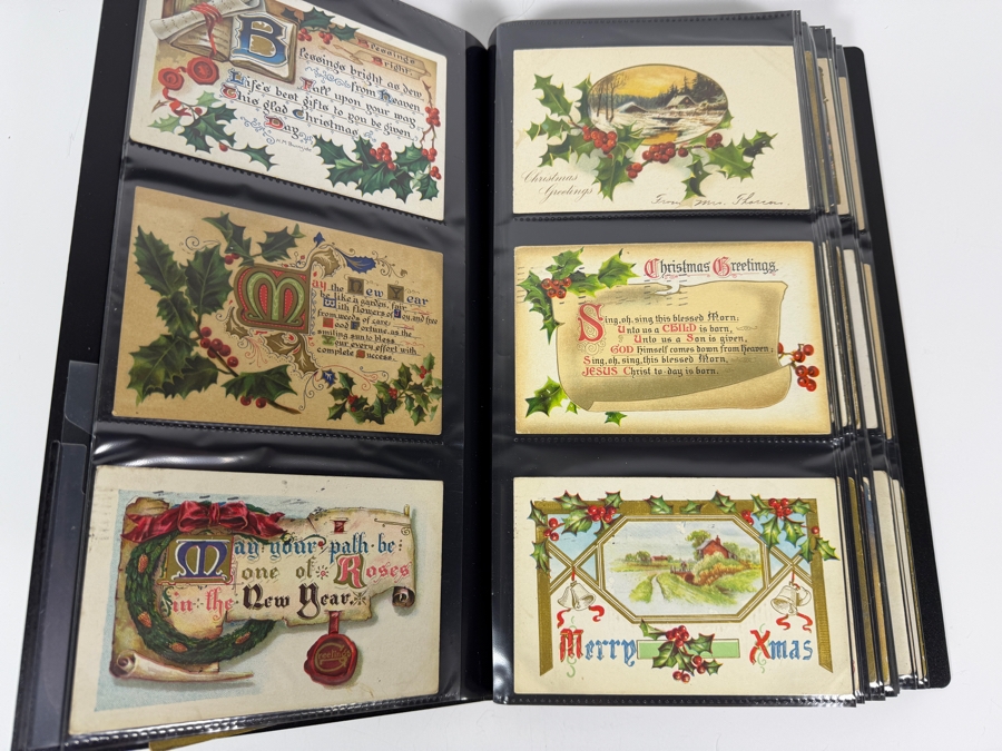 Collection Of (220) Vintage Postcards Including Christmas Postcards, Easter Postcards, Happy New Year Postcards, Happy Birthday Postcards And More - See Photos [Photo 6]