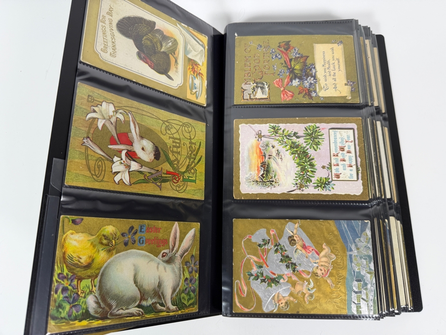 Collection Of (220) Vintage Postcards Including Christmas Postcards, Easter Postcards, Happy New Year Postcards, Happy Birthday Postcards And More - See Photos [Photo 4]