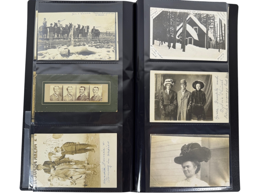 Collection Of (96) Vintage Black & White Postcards - See Photos