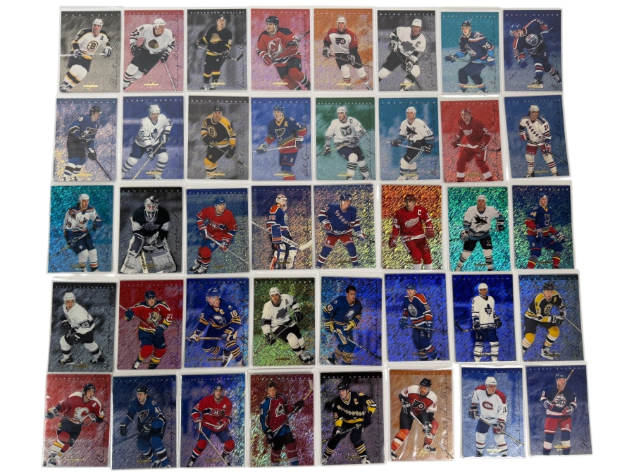 (40) 1995-96 Leaf Limited Donruss Holographic Foil NHL Professional Hockey Trading Cards Including Wayne Gretzky
