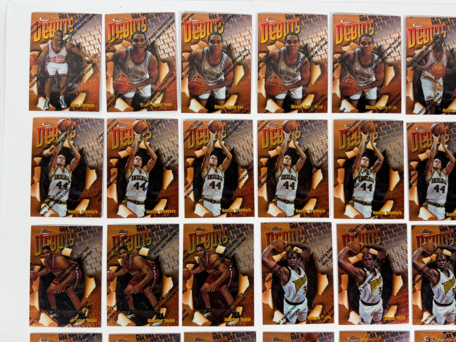 (46) Vintage 1997 Topps Finest Debuts NBA Basketball Cards With The Original Protective Coating Intact Featuring (4) Tracy McGrady Rookie Cards, (4) Antonio Daniels Rookie Cards And (5) Chauncey Billups Rookie Cards [Photo 5]