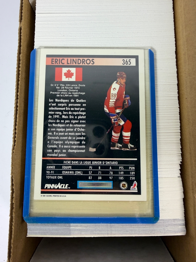 1991-92 French Pinnacle NHL Professional Hockey Trading Cards Including Eric Lindros & Mario Lemieux [Photo 4]