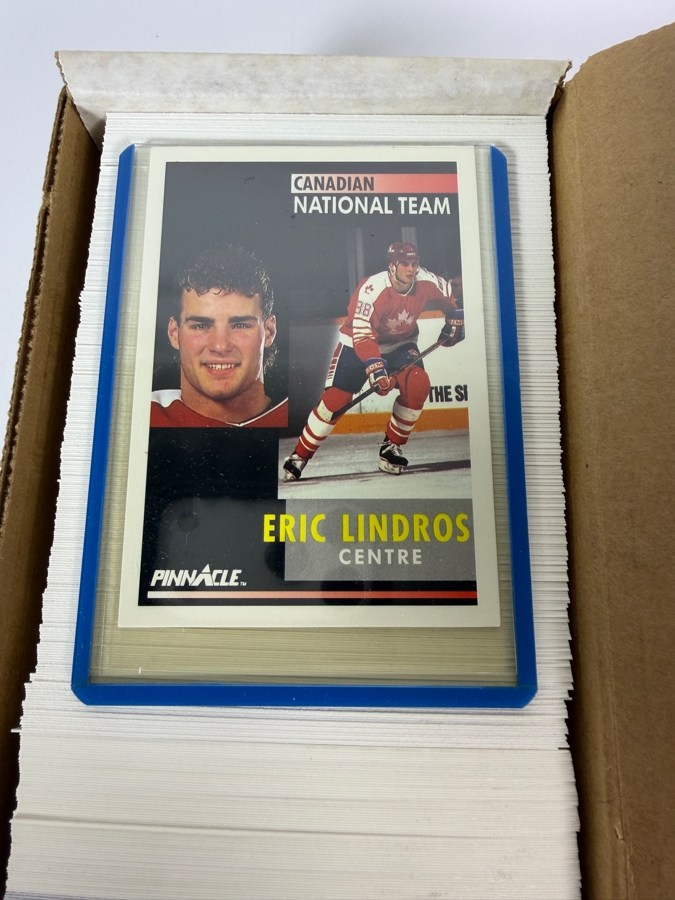 1991-92 French Pinnacle NHL Professional Hockey Trading Cards Including Eric Lindros & Mario Lemieux [Photo 2]