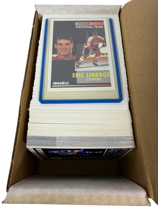 1991-92 French Pinnacle NHL Professional Hockey Trading Cards Including Eric Lindros & Mario Lemieux