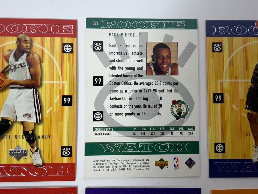 (6) 1998-99 Upper Deck Rookie Watch NBA Basketball Rookie Cards Including Paul Pierce And Antawn Jamison [Photo 7]
