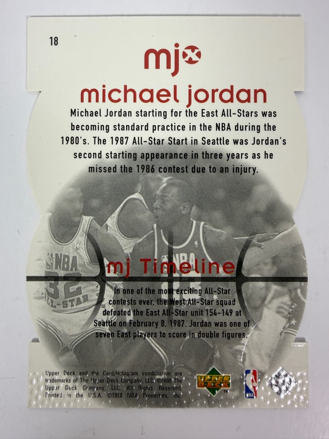Limited Edition Die-cut 1998-99 Upper Deck MJx 'MJ Timepieces' #18 Michael Jordan NBA Basketball Trading Card [Photo 3]