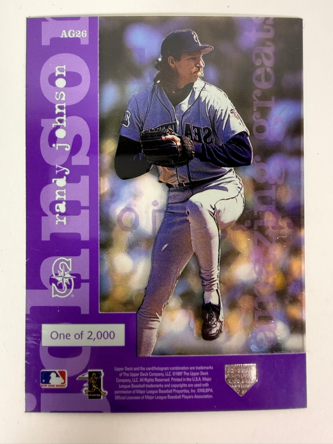 Limited Edition 1998 Upper Deck Amazing Greats Randy Johnson MLB Baseball Card #AG26 [Photo 2]