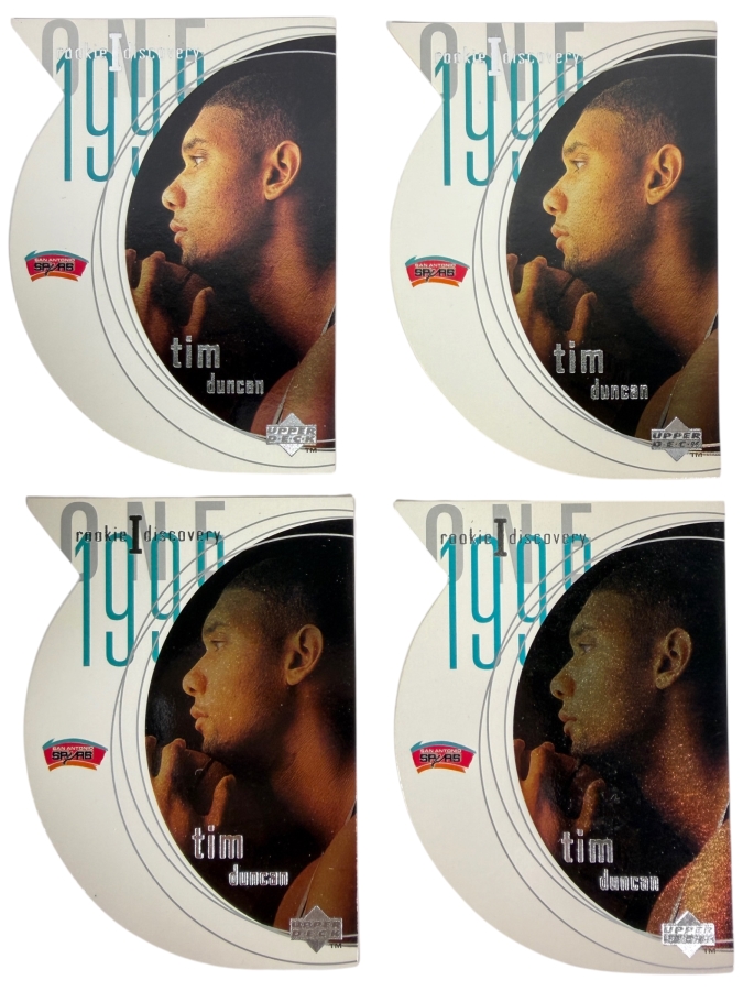 (4) 1997-98 Upper Deck Die-cut Rookie Discovery I Tim Duncan #R1 NBA Basketball Cards