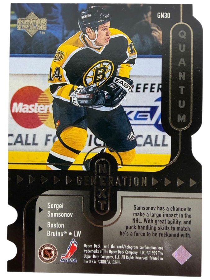 Limited Edition 1999-00 Upper Deck Quantum Sergei Samsonov NHL Hockey Card GN30 [Photo 2]