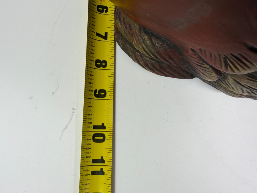 Just Added - Large Vintage Hand-Carved Painted Wooden Ibis Bird Sculpture 19'W X 8'D X 12'H [Photo 8]