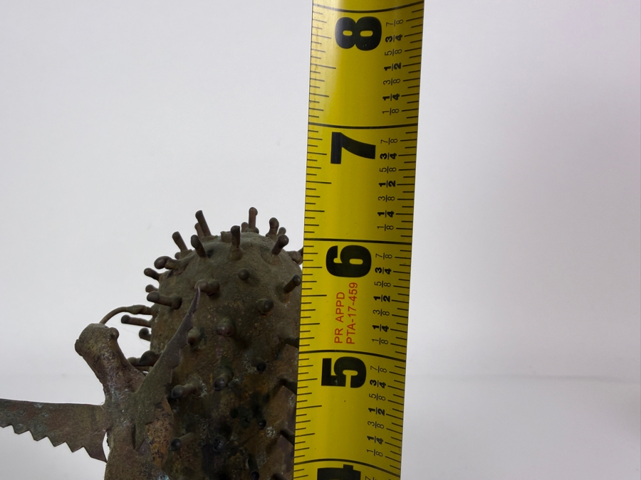 Just Added - Allan Kravitz Signed Brutalist Welded Metal Hummingbird And Cactus Sculpture 6'H [Photo 5]