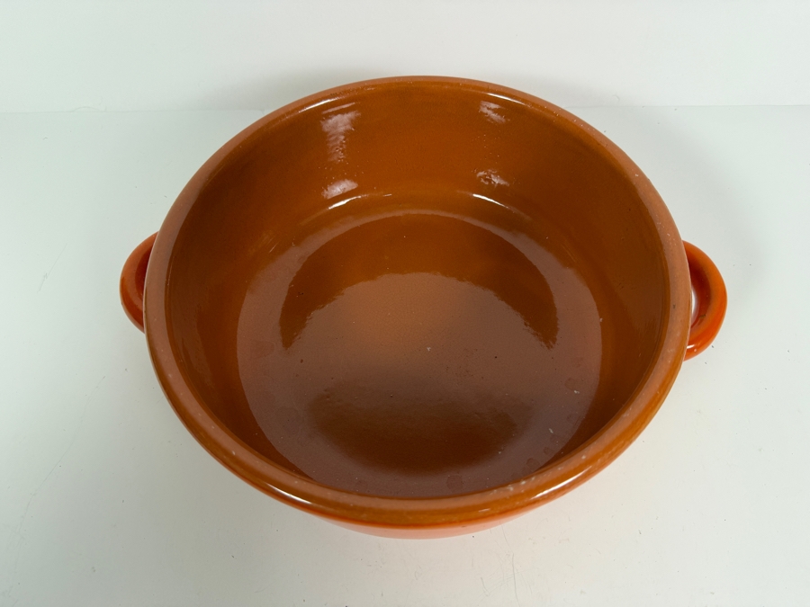 Just Added - Vintage Coop Stov Albisola 26 Orange Glazed Ceramic Terracotta Covered Casserole Dish Made In Italy 12'W X 6.5'H [Photo 3]