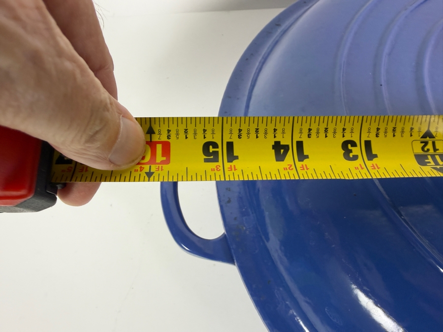 Just Added - Le Creuset Cobalt Blue Enameled Cast Iron Buffet Casserole Braiser Pan With Lid 16'W X 6.5'H [Photo 8]