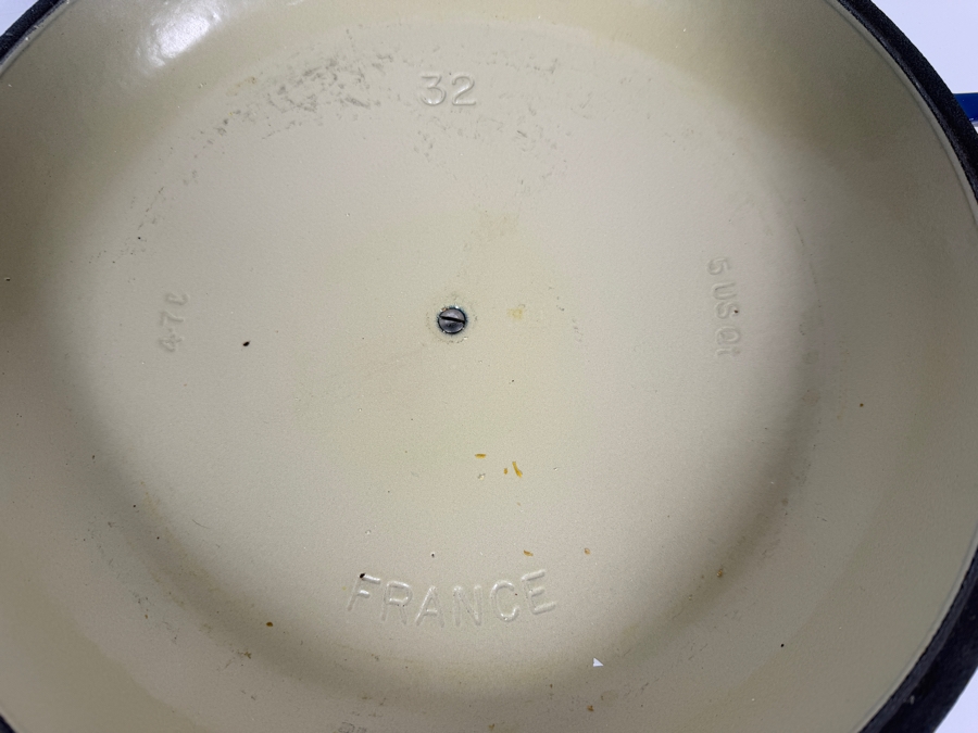 Just Added - Le Creuset Cobalt Blue Enameled Cast Iron Buffet Casserole Braiser Pan With Lid 16'W X 6.5'H [Photo 5]